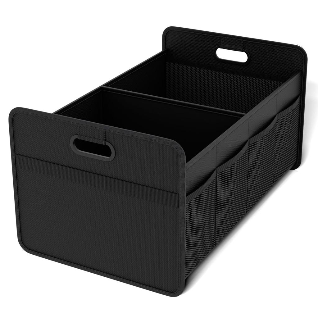 40l Foldable Portable Car Storage Box With Side Net, Car Trunk Organizer, Camping Outing Storage Box, Space-saving Multi-functional Storage Box,