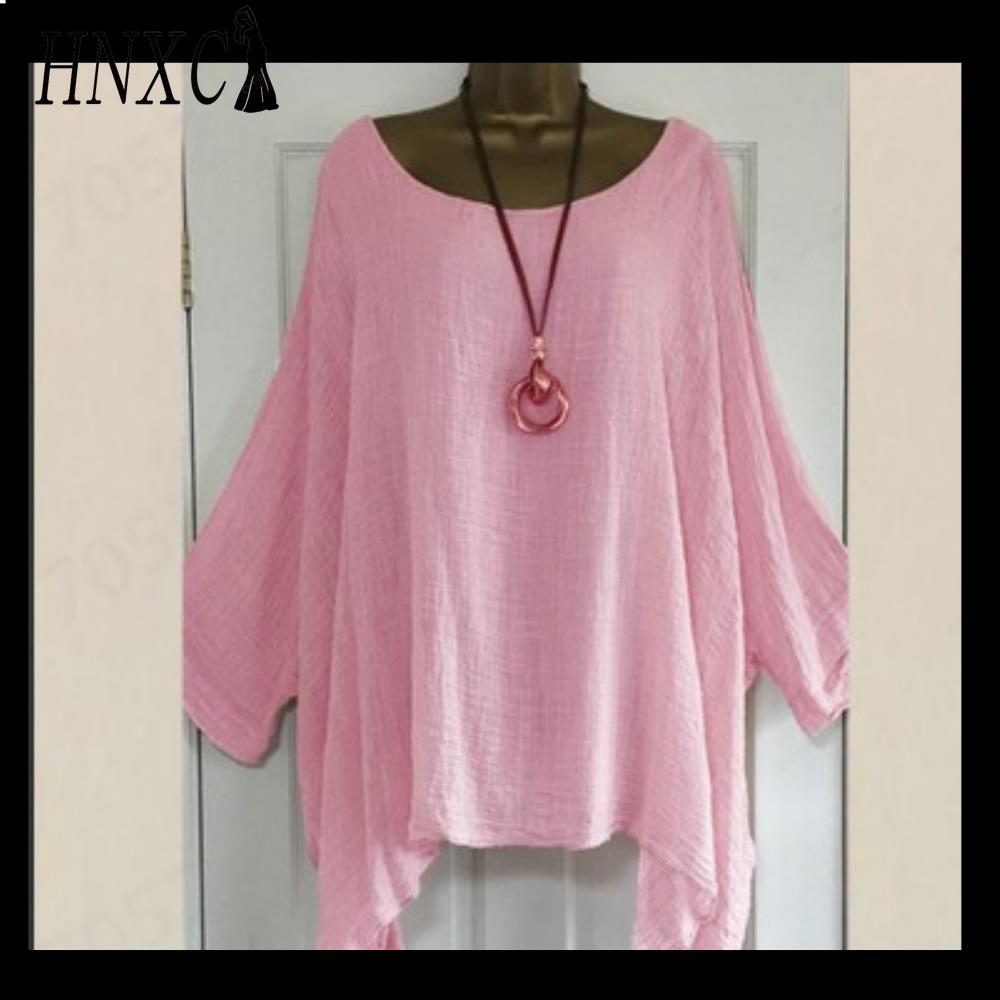 HNXC Dame Mote Casual Ensfarget Trykk O-hals Bluser & Skjorter