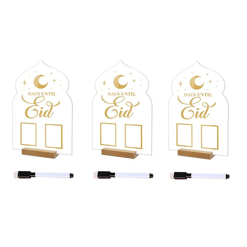

Good-Ramadan Table Decoration Eid Mubarak For Ramadan Islamic Party Home Decor ,B 3Piece
