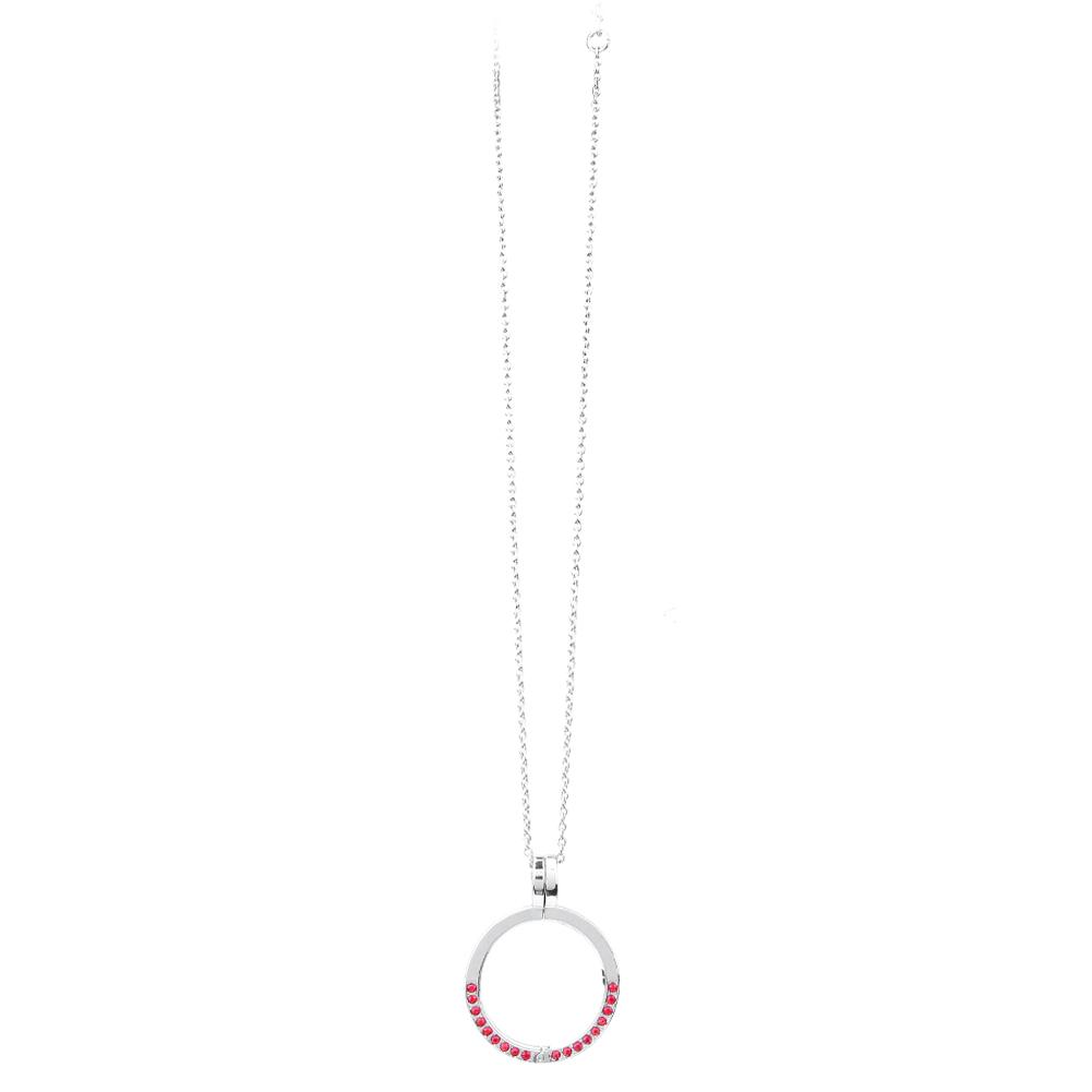 Stainless Steel Beautiful Jewel Accessory Pendant Chain Replacement Compatible for Misfit Shine 2 NecklaceRose Red