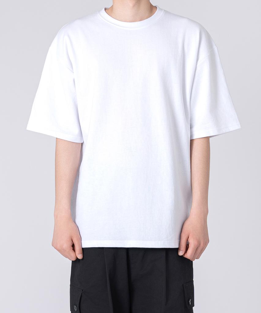 UNDEROFF Oversized Crew Neck Plain Short Sleeve T-Shirt White