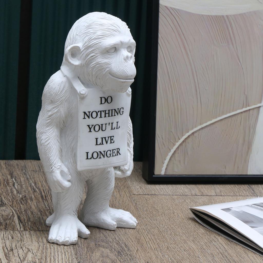 Monkey Gorilla Sculpture Home Decoration Creative Decoration Black and White Tag Modern DIY Mood Board Creative Furnishings