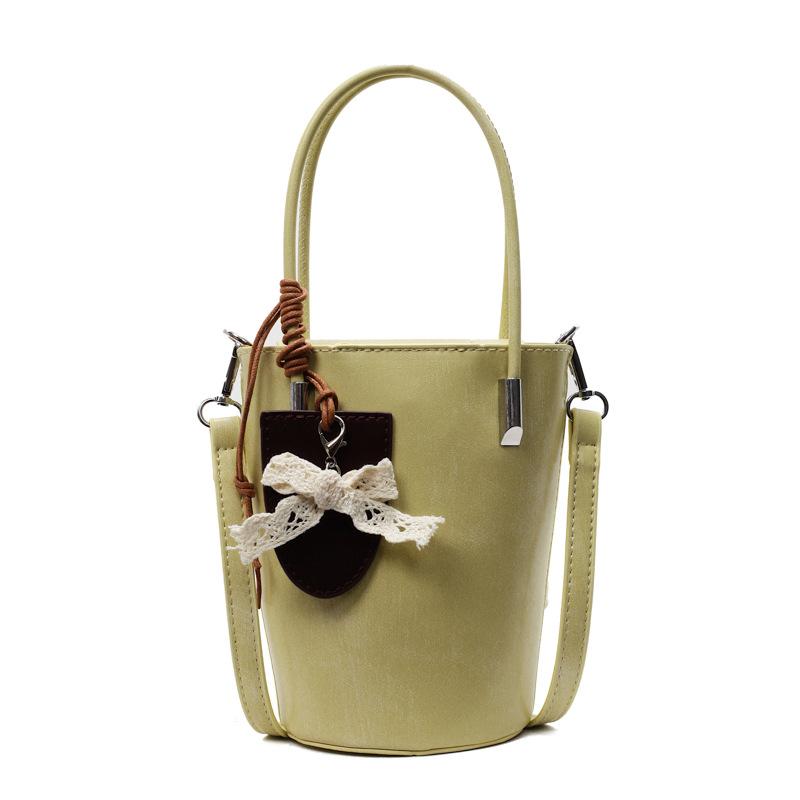 Wholesale New Product Simple Solid Color Korean Version Personalized Niche Portable Bucket Bag Fashionable Versatile High Sense Messenger Women's Bag