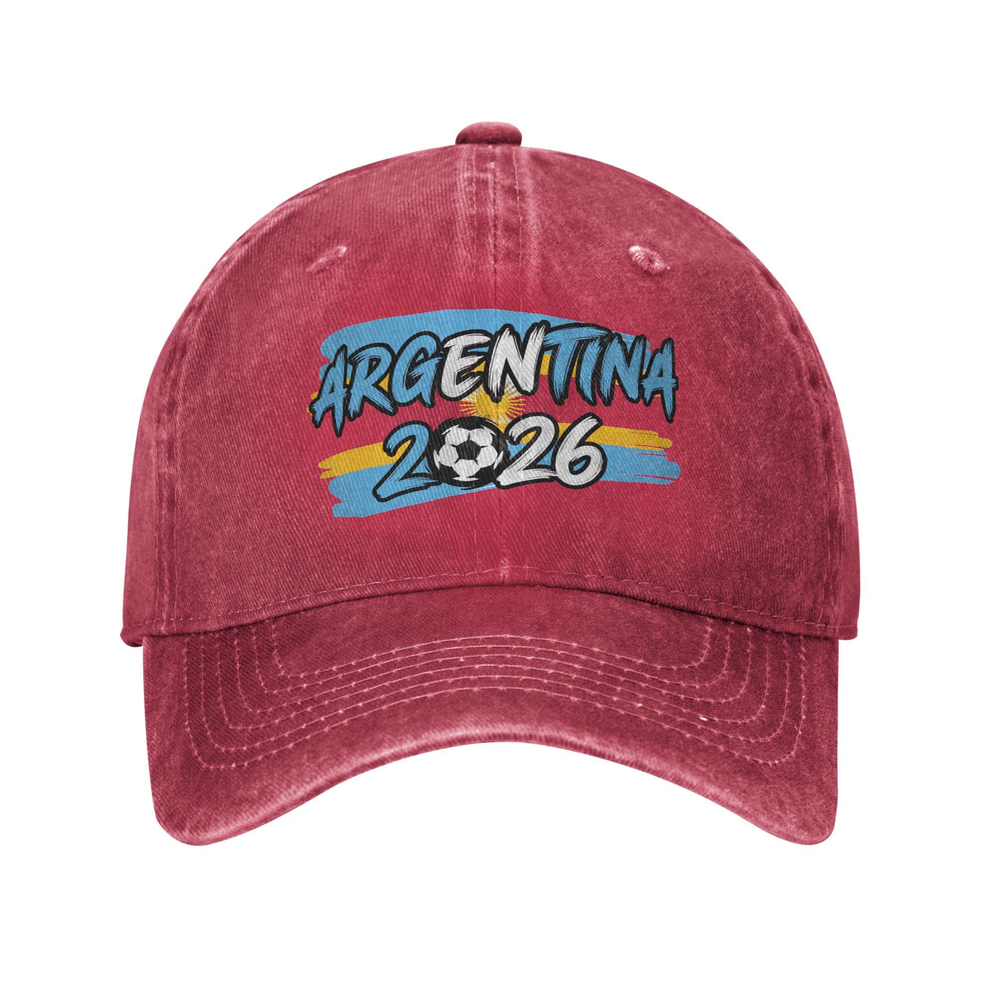 Argentina Football Match Baseball Caps Unisex Women Distressed Denim Snapback Cap Outdoor Activities Adjustable Hats Cap One Size