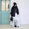 AS Designer 2026 Spring Irregular Dark Jacquard Ruffle Lace Skirt
