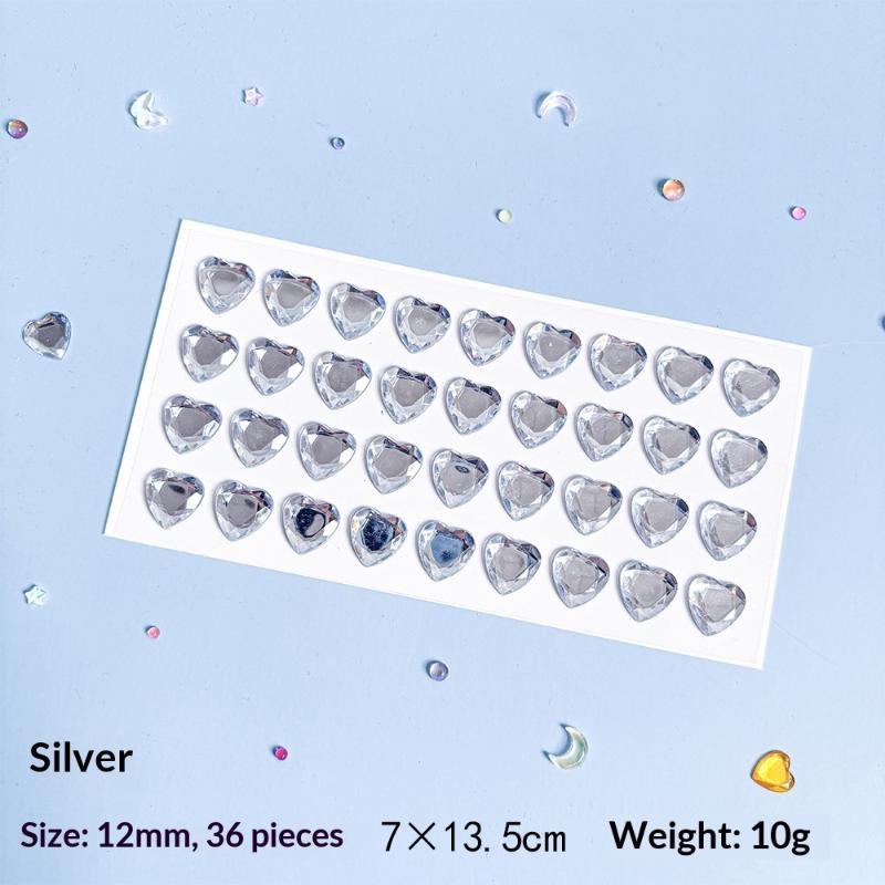 3D Heart Diamond Sticker Crystal Diy Handmade Material Desktop Decoration Phone Case Camera Kawaii Stickers Cup Laptop Decor