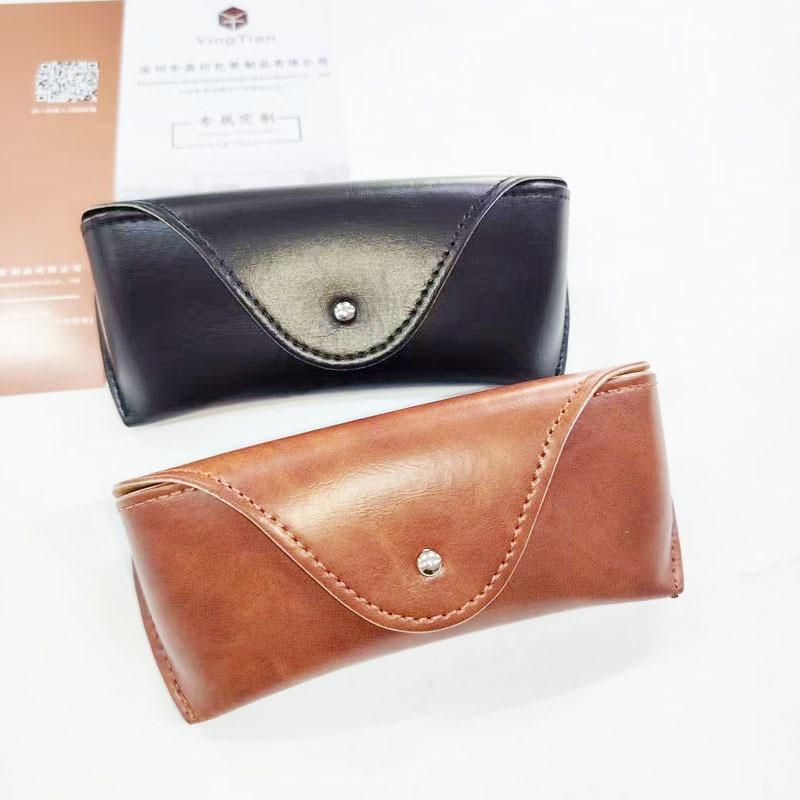 Sunglasses Glasses Case For Women Portable Crazy Horse Pu Glasses Packing Box For Men Creative Large Glasses Bag