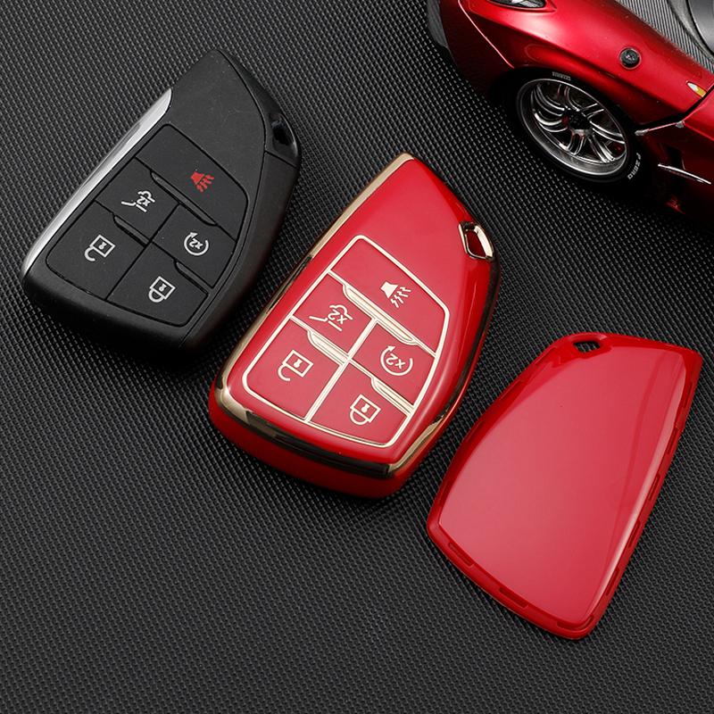 5-knappars TPU bilnyckelfodral skal Fob för Chevrolet Tahoe Suburban för GMC Yukon för Buick ENVISION S Plus Avenir 2020 2021 Tillbehör
