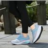 Fashion Women Running Sports Shoes Rocker Shoes Breathable Platform Shoes PU Leather Casual Walking Wedge Heels