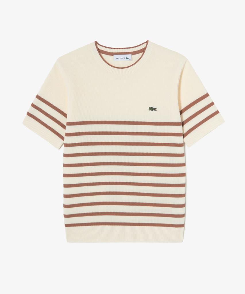 LACOSTE Women'S Striped Short Sleeve Sweater Af415E-56G 056