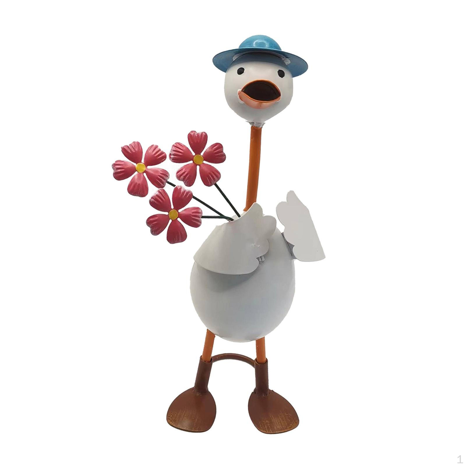 

Очаровательная садовая скульптура «Утка» для наружного декора Red Flowers