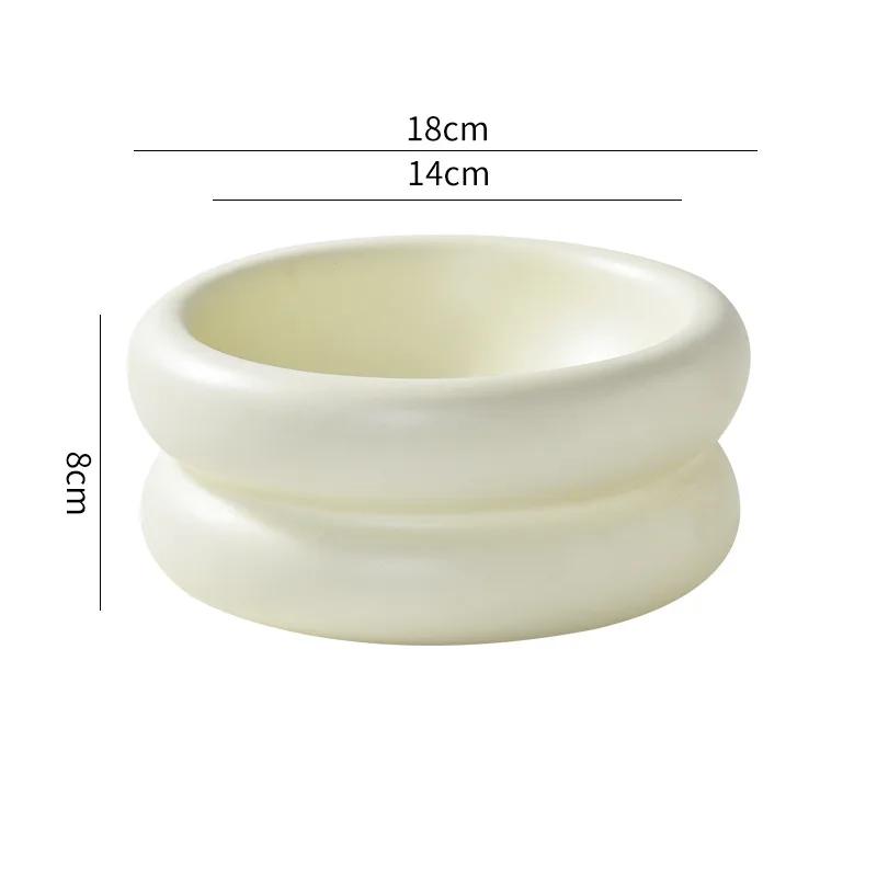 Creative Donut Plate Breakfast Oat Dessert Plate Restaurant Cuisine Decoration Cooking Dish Home Solid Color Ceramic Tableware