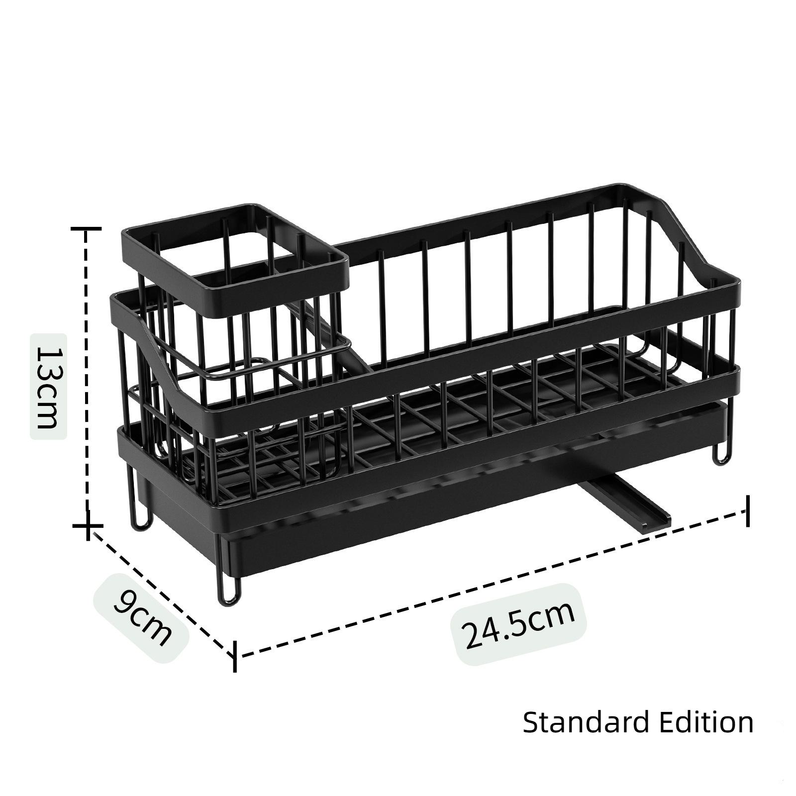 

Кухонная многофункциональная полка для хранения губка для раковины сливная полка корзина для тряпок столешница для крана щетка для хранения чёрный