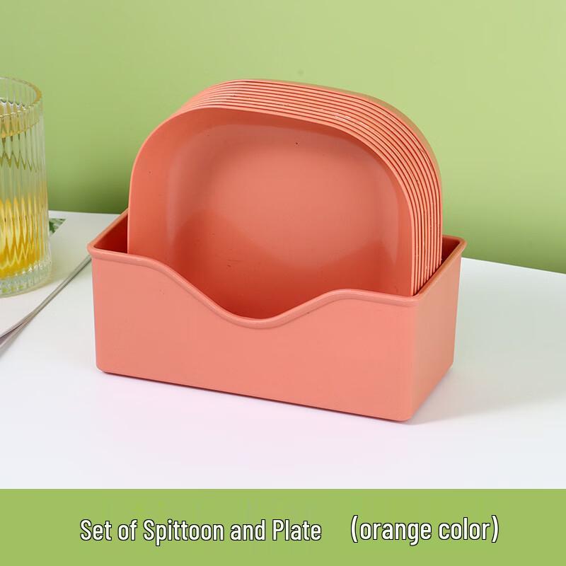 ZISIZ Square Plastic Bone Dish Set