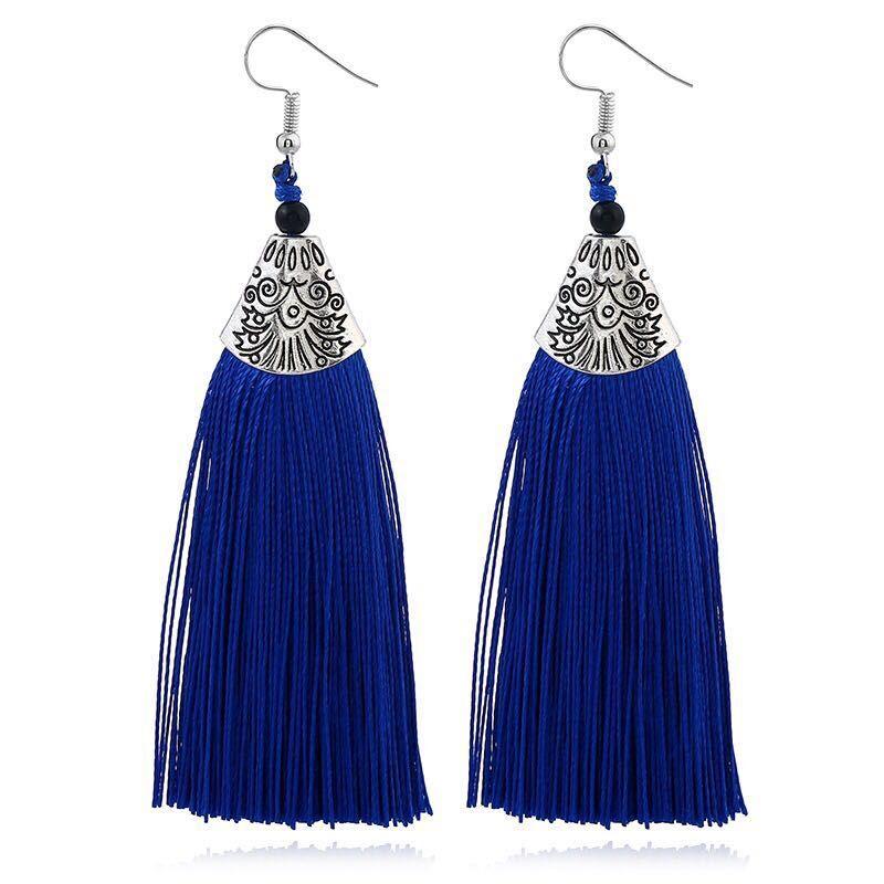 LOVBEAFAS Ethnic Fringe Tassel Long Earring Beads Statement Brinco Dangle Drop Earrings For Women Fashion Jewelry Bijoux Femme