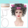 Short Curly Granny Wig Set For Halloween Costume With Various Stylish Colors