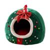 Plush Christmas Cat House Cozy Cave Bed Enclosed Tent for Indoor Cats Pet Gift Bedding for Winter Holidays