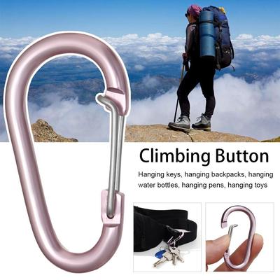 Safety Multicolor Aluminium Buckle Keychain Alloy Carabiner Climbing Button Camping Hiking Hook