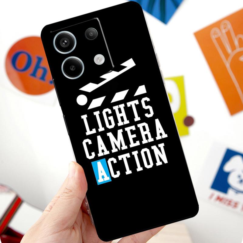 Film Movie Maker Clapperboard Take Funda For Xiaomi Redmi Note 13 Pro 10 11 12 14 Pro 11S 12S Case For Redmi 15 12C 13C 14C 10C