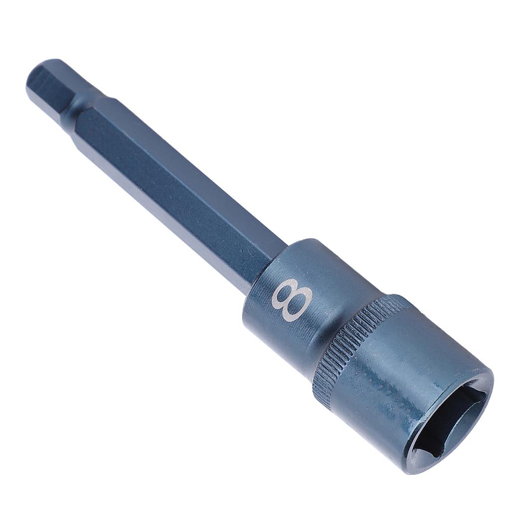 Hex Screw Driver Socket Lengthen Metric S2 Alloy Steel Hand Hardware Tool 100x8mm