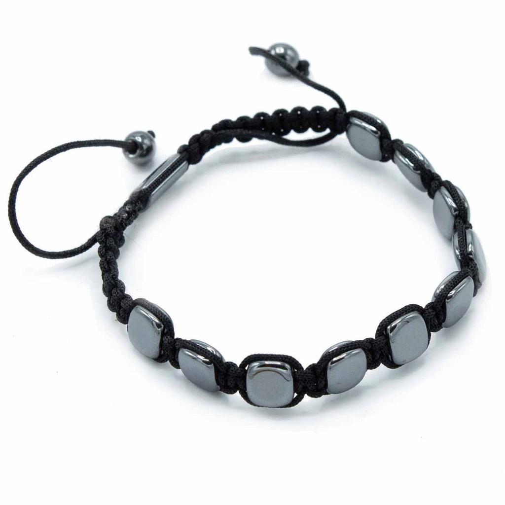 Magnetic Hematite Shamballa Bracelet, Rounded Corners