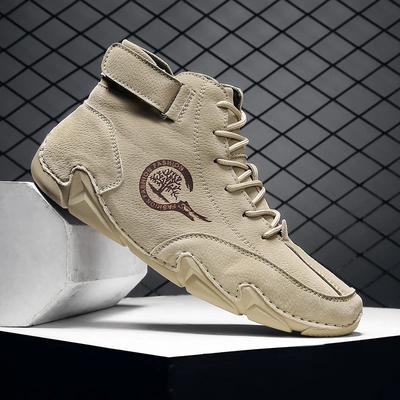 Men Boots Casual Leather Luxury High Top Sneakers Luxury Loafer Shoes for Men Motorcycle Ankle Boots  New In Footwear