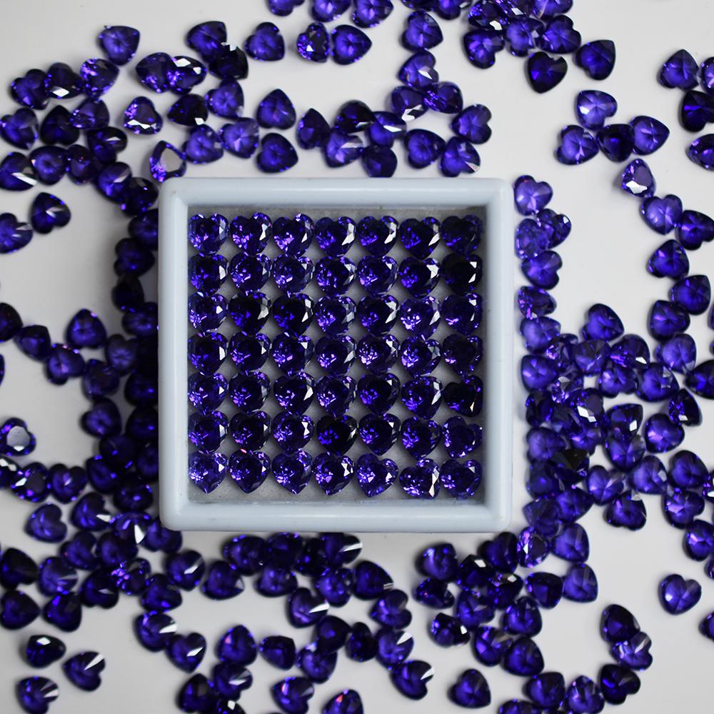Natural Purple Sapphire 12 Pcs Unique Heart Cut 6×6 mm Lot Gemstone