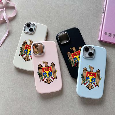 N21 Moldovos nacionalinė emblema Minkštas galinis dangtelis, skirtas iPhone 15 Pro Max Samsung A14 Xiaomi Poco F5 Redmi Huawei Honor Plating Frame fotoaparato apsauginis dėklas