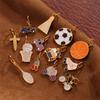 2025 Multi-Element Hip-Hop Necklace Bracelet Pendant for Women - Versatile Car Football Drip Oil Series Accessories