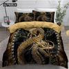 Red Flame Dragon Duvet Cover Set Chinese Dragon Culture Fairy Tale Bedding Sets Microfiber For Children Women Men Bedroom Decor