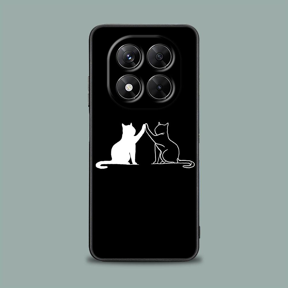Black Cats Cute cat Hello Phone Case for Xiaomi Redmi 14C 12C 10C 13C 4G Redmi Note 14 13 12 11 10 Pro Plus 5G 12S 9S Soft Cover