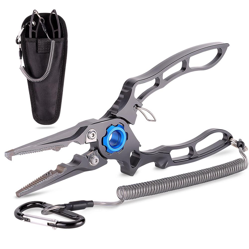 Angling Fishing Pliers Multifunctional Outdoor Fishing Tongs Aluminum Alloy Portable Fishing Pliers Scissors Fishing Supplies China Mainland