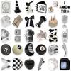 61Pcs Black White Simple Style Graffiti Sticker Car Guitar Suitcase Laptop Decal