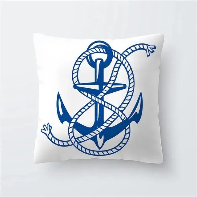 Home Living Room Sofa Car Interior Decorative Pillowcase Sailboat Anchor Marine Life Printed Cushion Pillowcase