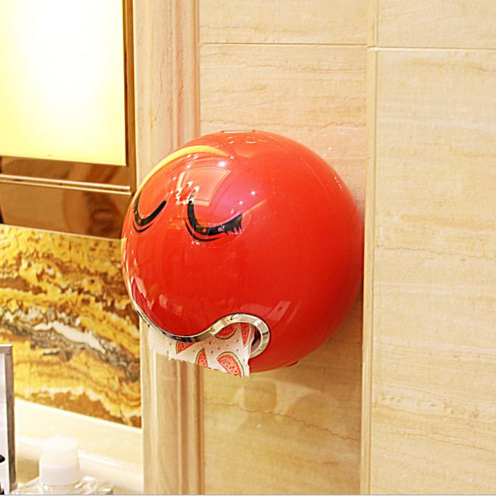 

Настенный туалет и кухня мультфильм водонепроницаемый рулон туалетной бумаги трубка туалетная бумага коробка AVE Emoji Roll красный