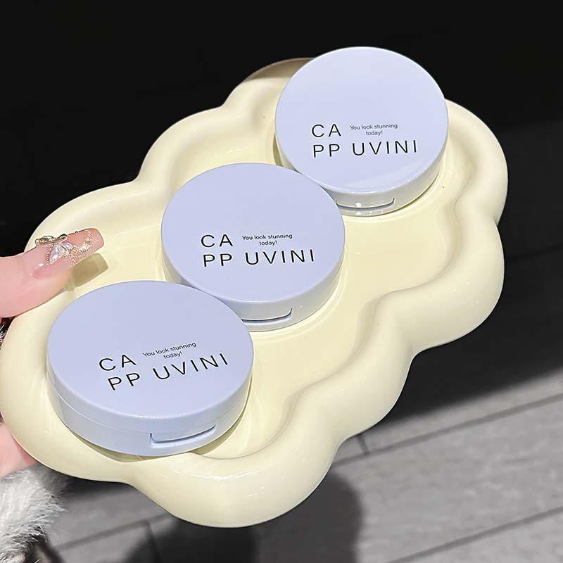 Cappuvini Pressed Powder White Brightening Oil Control Concealer Lasting Natural Face Makeup Setting Powder Waterproof Cosmetic