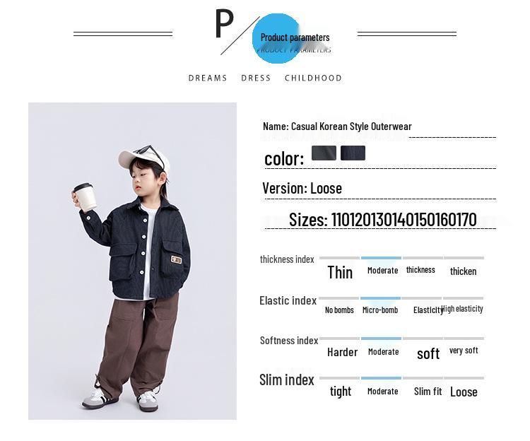 Boys' Stylish Long-Sleeve Turn-Down Collar Shirt - 2025 Spring/Autumn Collection