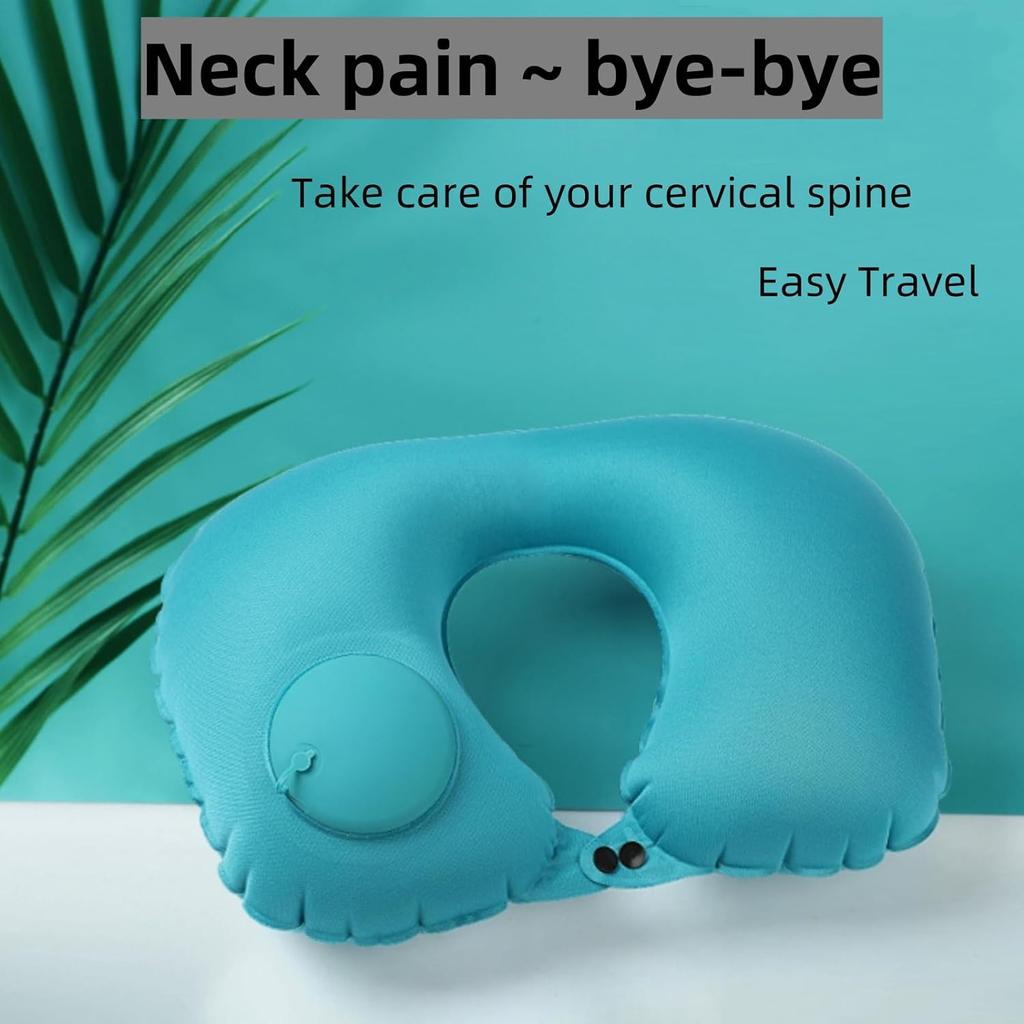 Inflatable Pillow Travel TPU Pressed Inflatable U-shaped Pillow Outdoor Travel Portable Storage Neck Pillow Travel Sambo