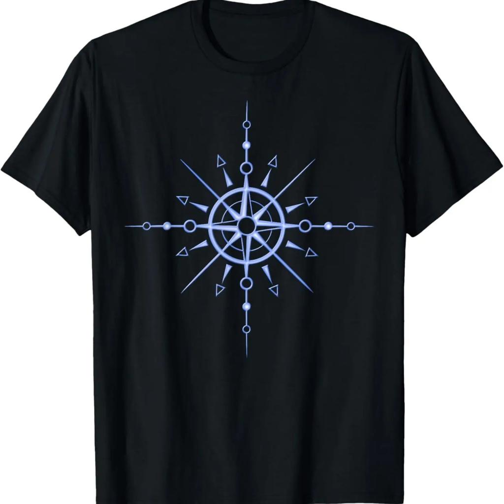 Compass Rose Navigation Star Design for Skiers and in Winter T-Shirt
