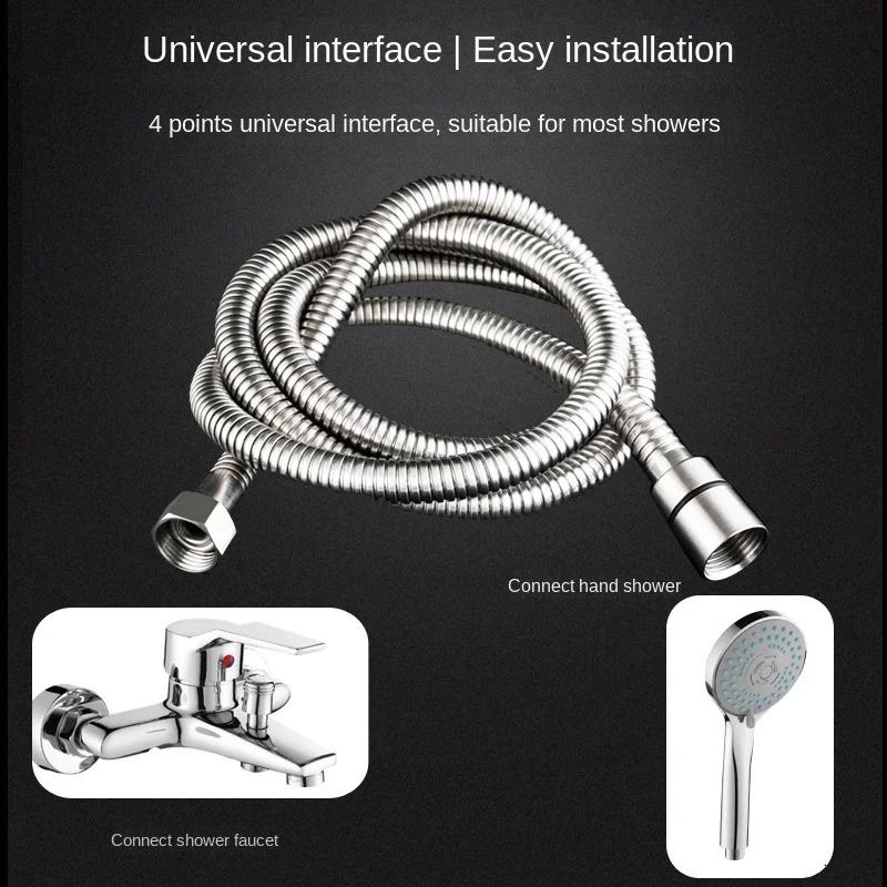 Shower Hose Garden Hoses Bathroom Black/silver SUS 1.5/2M Draw Home. Pipes Long 304 Plumbing Flexible Fittings Extension Pipe