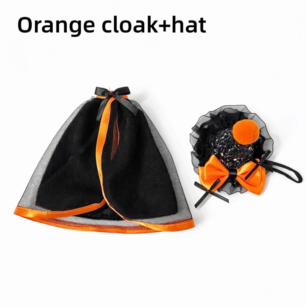 1 Set Cloak Design Mini Doll Dress-Up Witch Theme Halloween Creative Costume  Halloween Party Decor