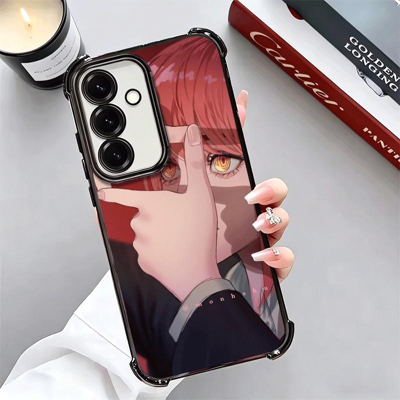 Anime Character Makima CSM Plating Phone Case For Samsung A17 A07 A37 A57 A16 A56 A15 A55 A14 A54 A13 A53 A26 A36 A25 A35 A24 A3