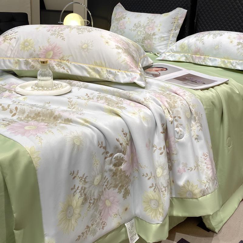 Tencel Summer Quilt Set: 25 Designs - Lightweight Silk, Washable, Perfect for Student Dorm Beds