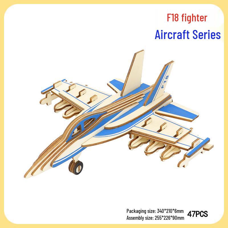 Handmade 3D Wooden Military Tank Model Puzzle for Children