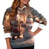 Women's Casual Fashion Plus Velvet Thickened Christmas Print Hooded Sweatshirt
