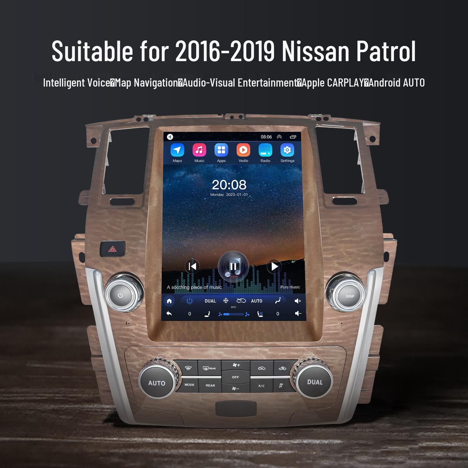 

Радіо з Bluetooth CarPlay та Android Навігацією для Nissan Patrol 16-19 8-core Android 13 system [2+32G]