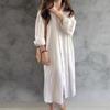 New ArrivalS Open Run Women S Linen Collar Shirt Long dreSS