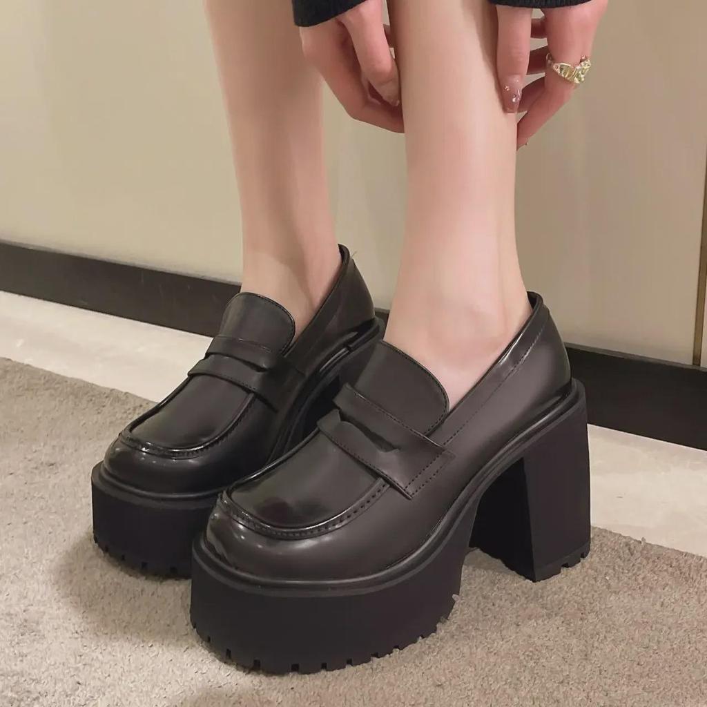 2023 Women's Retro British Mary Jane High Heel Leather Shoes