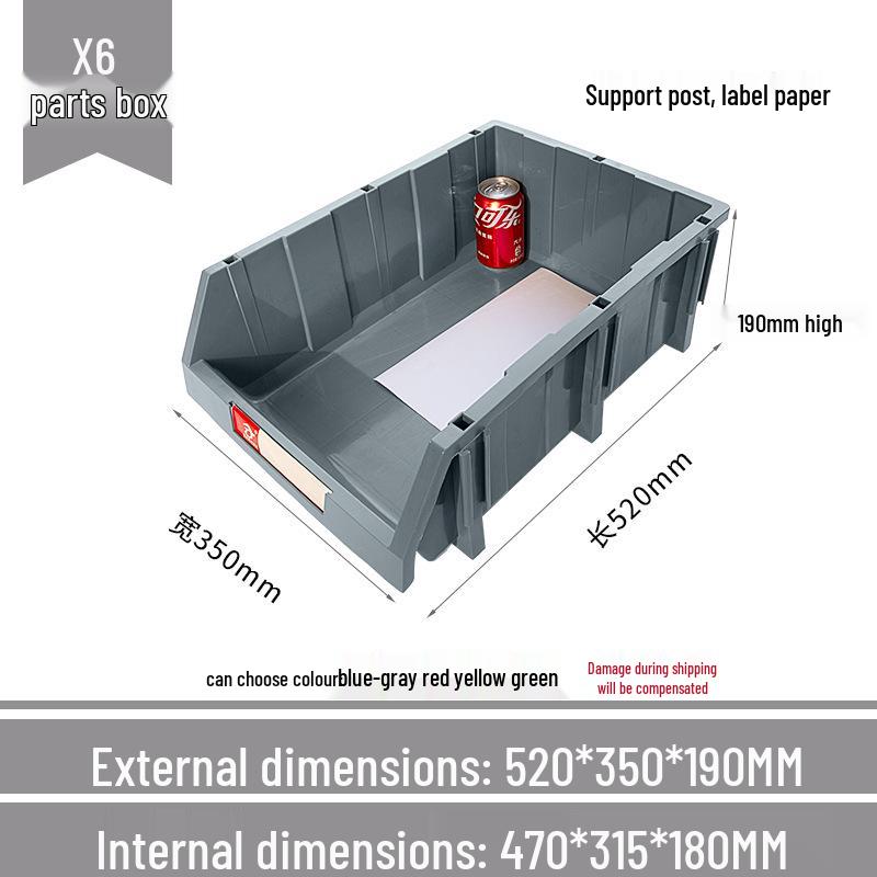 Angled Entry Heavy-Duty Plastic Storage and Organizer Box for Components and Hardware