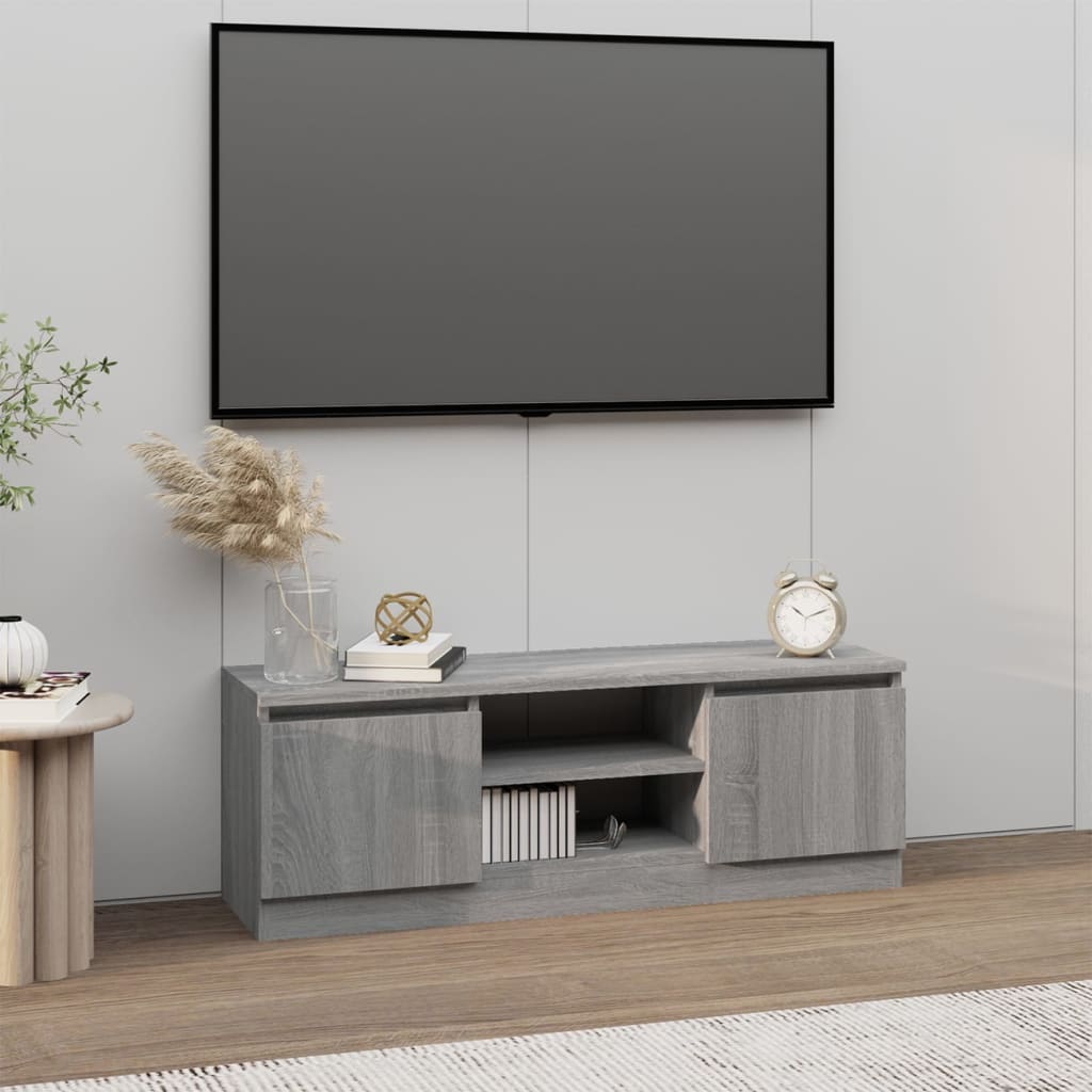 Vidaxl Szafka Pod Tv, Z Drzwiczkami, Szary Dąb Sonoma, 102X30X36 Cm